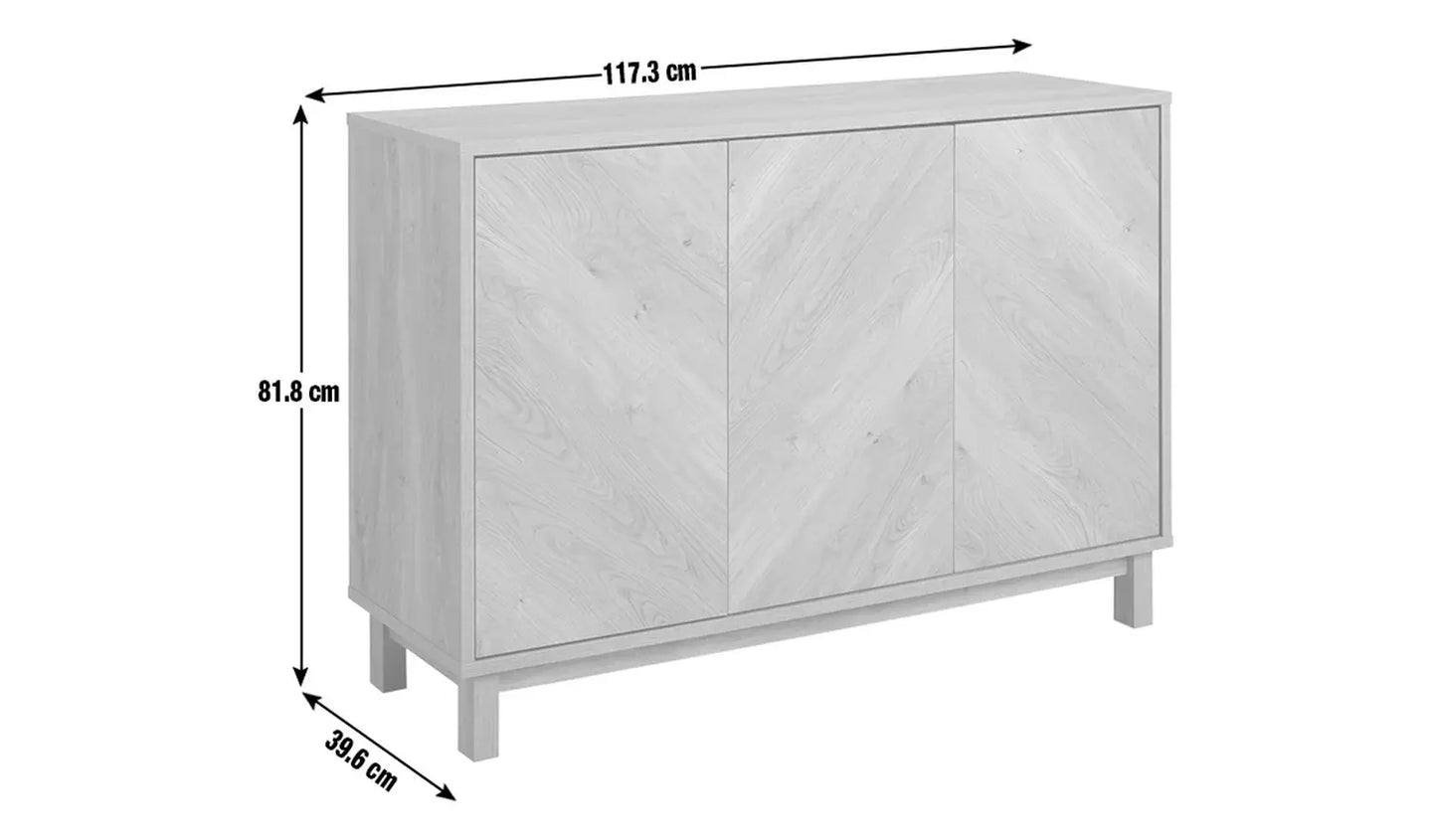 Assembled Habitat Fynn 3 Door Sideboard - Oak